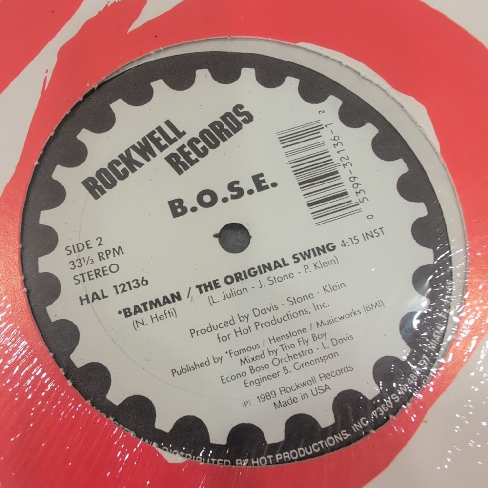 B.O.S.E. Batman The Original Swing 12" Vinyl Single Rockwell Records 1989 VG - Picture 4 of 6